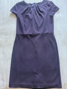 Purple Short-Sleeve Ponte Sheath Dress